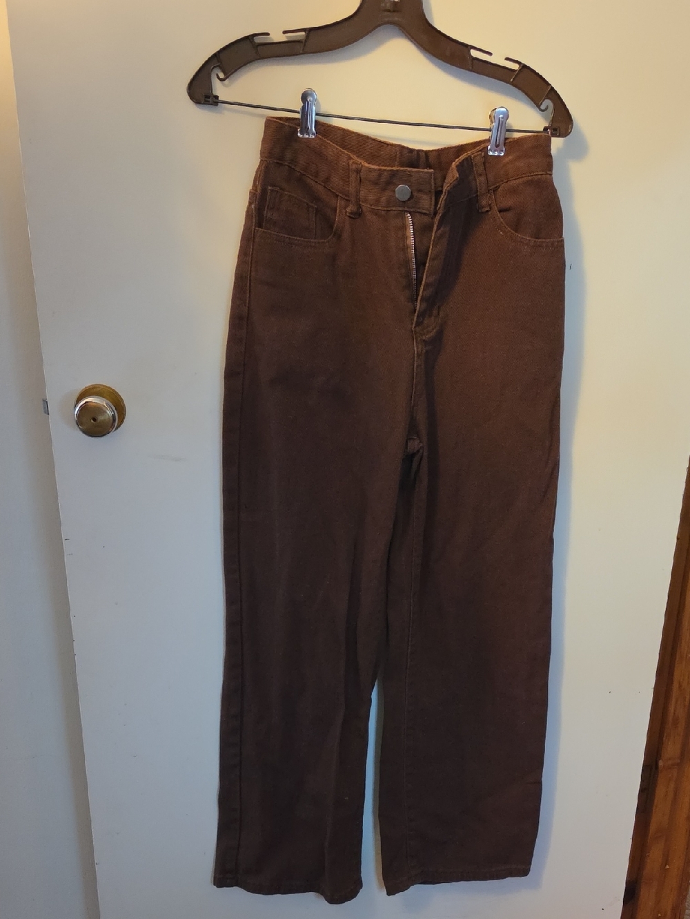 Women’s Wide Leg Flare Jeans - Brown